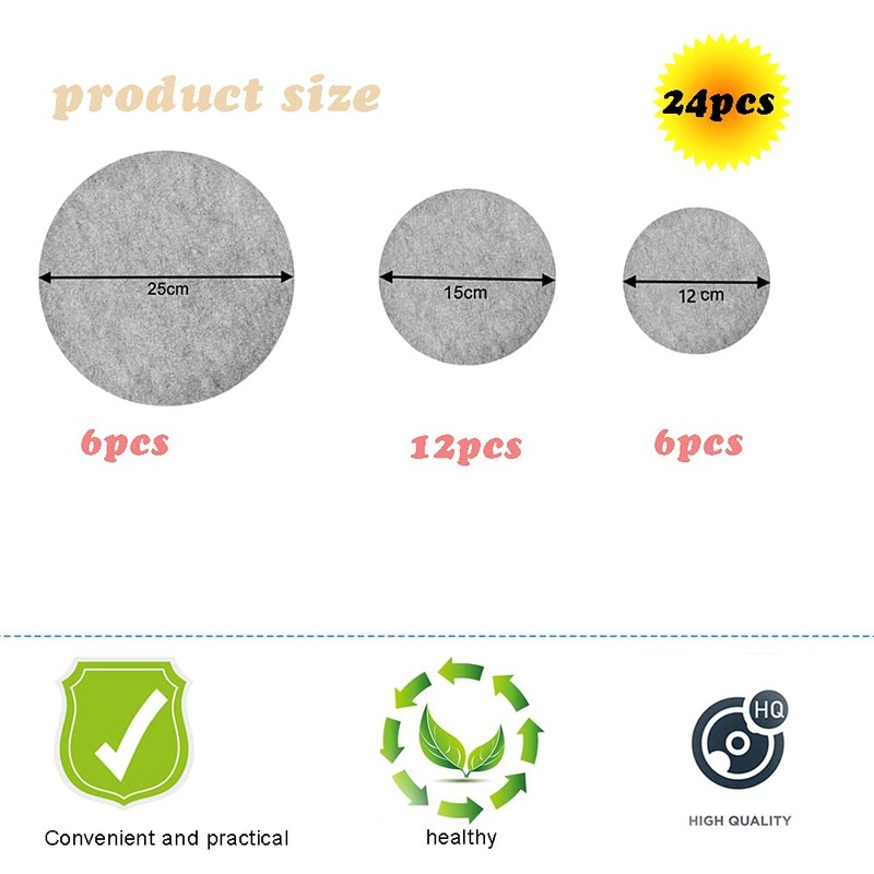 mohito Pack of 24 felt pot protectors, pan protectors, stacking