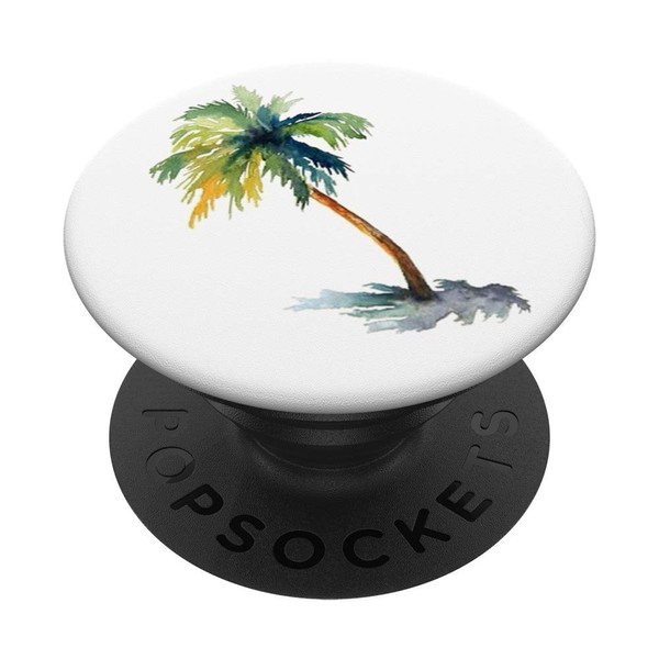 Palm Watercolor Tropical Banana Palm Pattern Phone Holder PopSockets PopGrip: