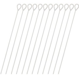 HONSHEN 10 Inch Metal Barbecue Skewers, Stainless Steel BBQ Skewers, Shish Kebab Kabob Skewers 12 Pcs