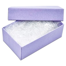 The Display Guys - 25-pack #11 Cotton Filled Vibrant Cardboard Kraft Paper Jewelry Boxes Gift Cases - Light Lavender (2.1" x 1.8" x 0.8")