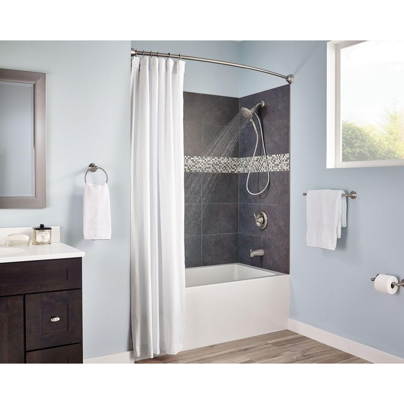 Moen Brushed Nickel Shower Curtain Rings with Double Hooks for