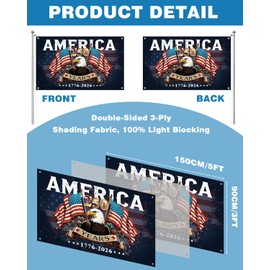 American 250th Anniversary Flag-3×5 FT Double-Sided 3-Ply 250 Year American Flag, 1776-2026 United States Independence Day Flag,Weather-Resistant 4th of July American 250 Patriotic Flag Banner for Indoor & Outdoor,Porch,Wall