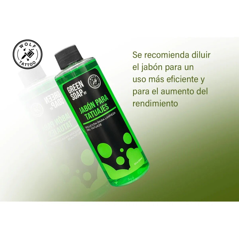 Green Soap Para Tatuaje Profesional 250ml Wolf Tattoo