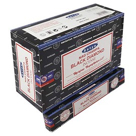 Satya 01346 Black Diamond Incense Sticks, 12 Packs x 15g, One Size