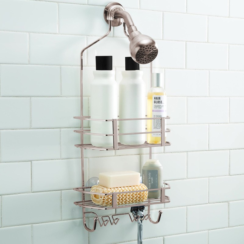 Bath Bliss Shower Head Caddy, Suction Cup Backing, 2 Tier