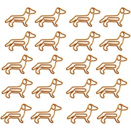 20 Pcs Dachshund Shaped Paper Clips Animal Bookmarks Clips, Cute Orange Dachshund Paperclips Bookmarks Planner Clips, Office Supplies Binder and Paper Clips, Paper Holder