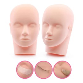 2pc Maniquí Cabeza Para Practica De Pestañas Y Microblading Nude D