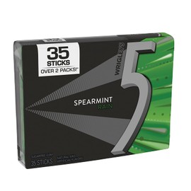 5 Gum Sugarfree Gum, Spearmint Rain, 35-stick pack (6 packs total)