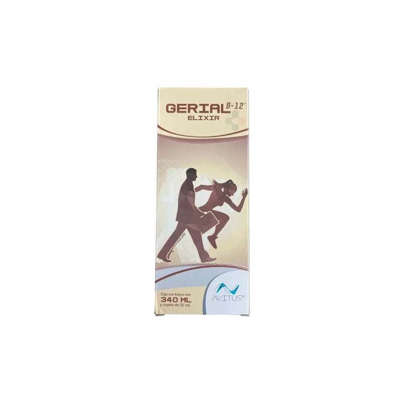 2 Cajas Gerial B-12 Elixir Suplemento Alim Vitaminas 340 Ml