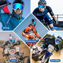 XYOP Motocross Helmet Goggles for ATV Dirt Bike Riding,Motorcycle Racing Glasses UV400 Anti-Fog Scratch Impact Resistant Safety Goggles for Men & Women 2-Pack