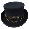 100% Wool Victorian Western Steampunk Costume Top Hat with Leather