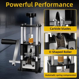 CuzConven Manual Wire Stripping Machine,0.03-1 Inch Wire Stripper Machine with Hand Crank,Portable Steel Frame Drill Powered Stripping Tool for Scrap Copper Wire Cable Recycling