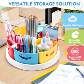 MeCids Art Supply Storage and Organizer - 360° Rotating Pen Holder and Pencil/Marker Organizer for Desk, Office, Classroom (Mehrfarbig)
