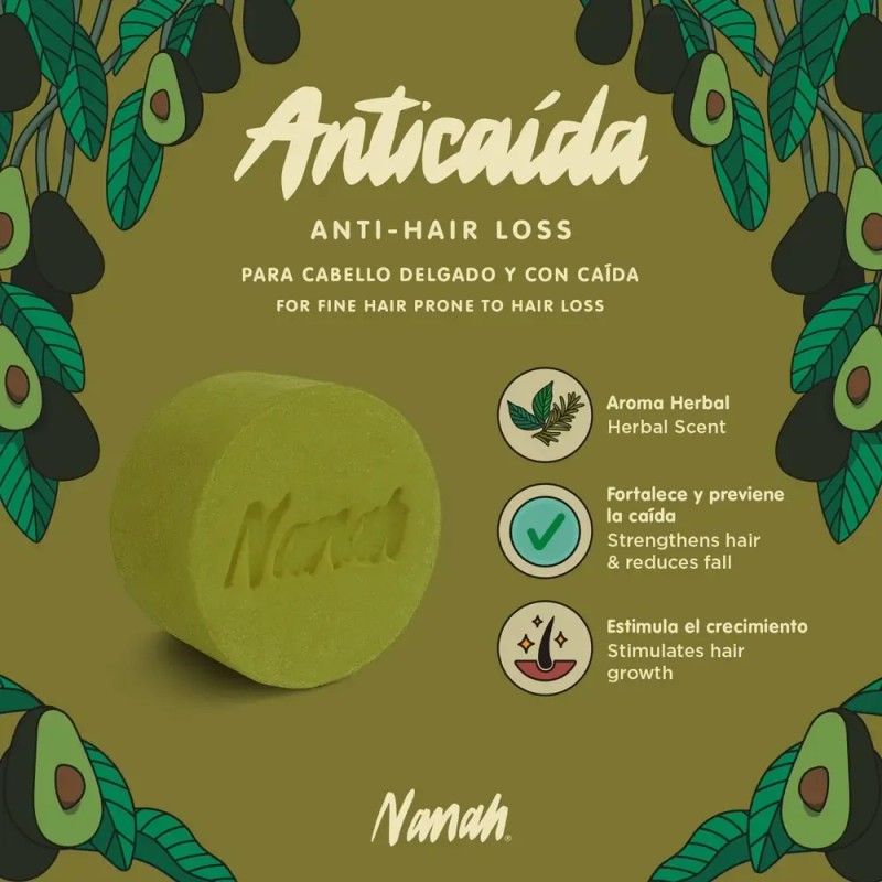 Nanah Shampoo Natural En Barra Para Anticaída