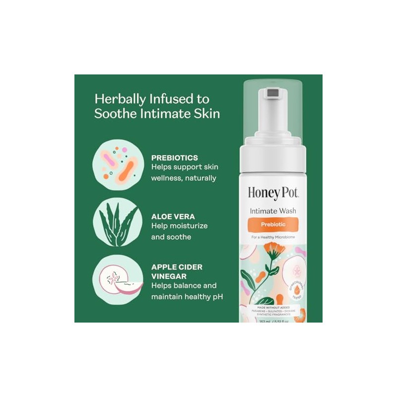 The Honey Pot Company Prebiótico Femenino Lavado Infundido Base Hierbas