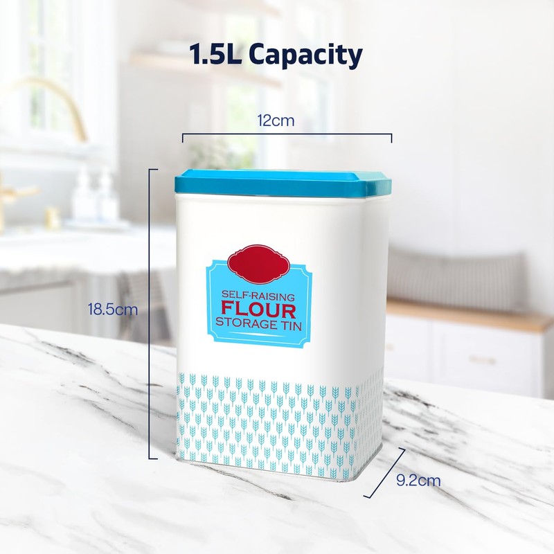 Flour Storage Containers | Self Raising Flour Tin with Lid