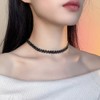 Gold Rhinestone Chokers for Women,Delicate Bilayer Crystal Silver Chain Necklaces,Sparkly