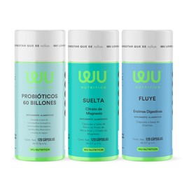 WU Nutrition Kit Salud Digestiva Integral  Probióticos, Fluye y Suelta  Probióticos 60 Billones, Enzimas Digestivas y Citrato de Magnesio  Apoyo...   