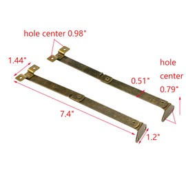 UTALIND 2 Pcs Lid Support Hinge Folding Lid Support Hinges 180 Degree Rotatable Lid Stay Hinge for Window, Door, Box, Case, Cabinet (Bronze)