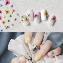 봄꽃 디자인 네일스티커 네일아트용 손톱장식 스프링 플라워 네일 데코 SiZ1+5QnL Spring Flower Design Nail Stickers Nail Art Decor