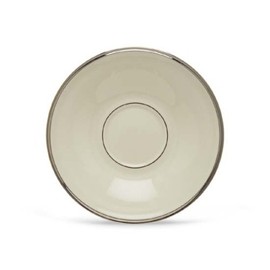 Lenox Solitaire Saucer, ivory/platinum