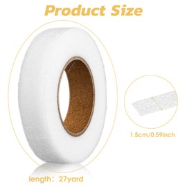 Skrfren 2 Rolls Hem Tape Iron-On Adhesive, No Sew Hemming Tape, 0.6in x 27yd No-Sew Extra Strong Hemming Tapes for Pants Clothes Dresses Curtains Fabric Crafting Projects (White)
