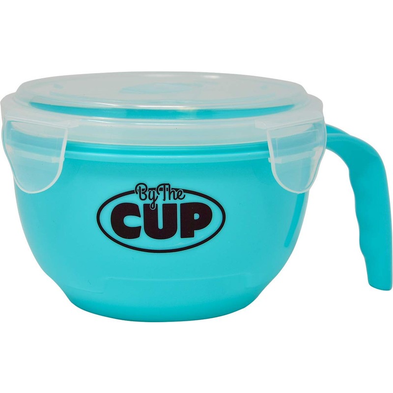 By The Cup Microwave Bowl with Handle, Locking-Clip Lid, and