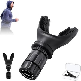 Oxyflow Breath Trainer, Portable Muscle Trainer with Adjustable Resistance, Improve Endurancee and Strength for All, Daily Fitness Trainer, Easy to Clean, 2PCS (Black/White) Gym Accessories Home Workout - Item Packa: 1