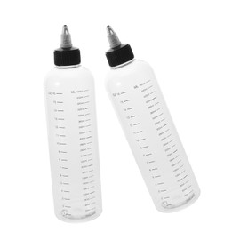 PACKOVE 2Pcs Hair Dye Applicator Bottle with Measurement Scale Transparent Reusable Hair Oil Squeeze Bottles for Salon and Home Use Portable and Compact Design
