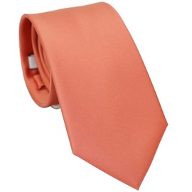 ZENXUS Extra Long Solid Tie for Men Big and Tall, Terra Cotta XL Tie 63 inch