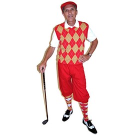 Red Gold White Outfit with Red Knickers (XX-Large Sweater, 40 Waist)