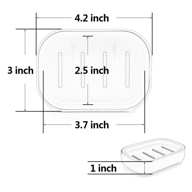 UVIVIU Plastic Soap Dish, Container, Keeps Soap Dry,Easy Cleaning,Drain,Light Green