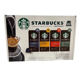 Starbucks Nespresso Original Line Variety Pack Capsules, 60 Count, Pack of 1