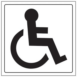 VSafety General Door-Disabled Toilet Sign - 150mm x 150mm - 1.6mm Alu Rigid Plastic