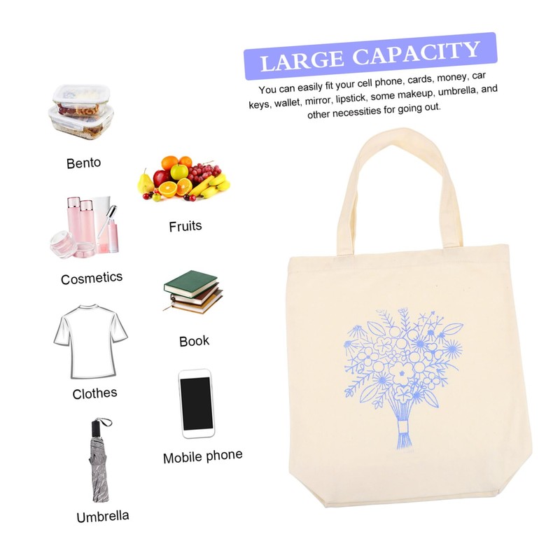 Gatuida 1 Set Embroidery Canvas Tote Bag Kit with Pattern