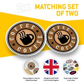 Awesome Vinyl Stickers (Set of 2) 15cm - Coffee Lover Logo Cup Cafe Barista Fun Decals for Laptops,Tablets,Luggage,Scrap Booking,Fridges #4523