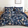 Mybedsoul Floral Queen Size Comforter Set, 7 Pieces Navy Blue