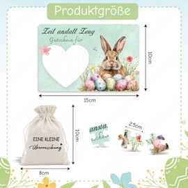 Happirra Voucher Easter Puzzle 24 Pieces with Cotton Bag, Easter Vouchers - Time Instead of Stuff Voucher to Fill Yourself, Gift Voucher Easter Small Easter Gifts Adults Children