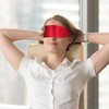 Satin Eye Mask Sleep Mask, 2pcs Soft Blindfold Valentine Couples