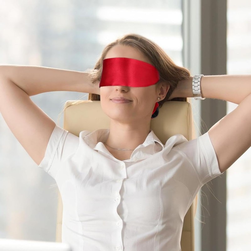Satin Eye Mask Sleep Mask, 2pcs Soft Blindfold Valentine Couples