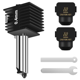 2 Pack A1 Mini/A1 Hotend Print Head Upgrade Extruder Replacement with 4PCS High-Temperature 0.4MM Hardened Steel Nozzle Hot End Kit Silicone Cover Sock for Bambu Lab A1/A1 Mini (1PK(0.4mm))