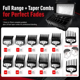 12 Premium Clipper Guards Set Compatible with Wahl Hair Clippers