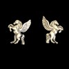 Unbranded Sterling Silver 925 Pegasus Tiny Stud Earrings USA Made