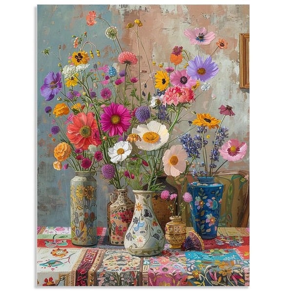 Stamped Cross Stitch Kits for Adults - Flower Embroidery Kits