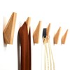 LONANGG Wood Wall Hooks, 6Pack Coat Hooks Mounted Rustic Wooden