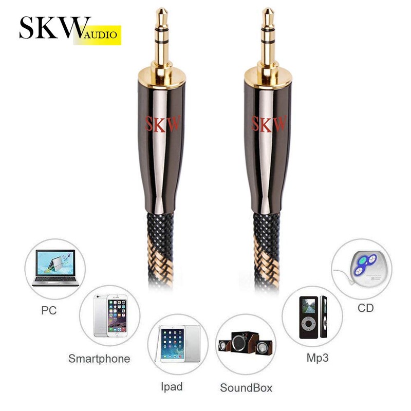 SKW Audiophiles Cable AUX de 3,5 mm macho a macho