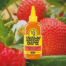 Yellowbird Small Batch Strawberry Ginger Hot Sauce 9.8 oz. Pantry Size (Kinda Hot | 1 Bottle | Made in Texas)