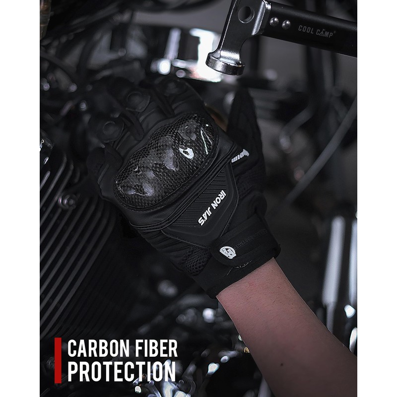 BORLENI Motorcycle Gloves Breathable Motorcycle Gloves Leather Full Finger Knuckle