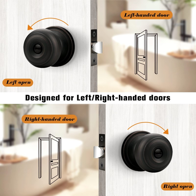 Probrico Privacy Door Knobs Door Handles, Interior Door Knobs Keyless