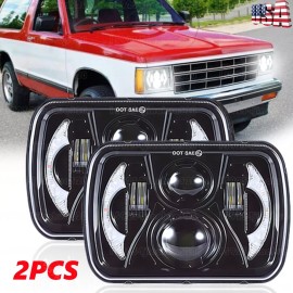 Unbranded For 82-93 Chevy S10 Blazer GMC S15 7X6" Projector LED Headlights Hi/Lo Beam